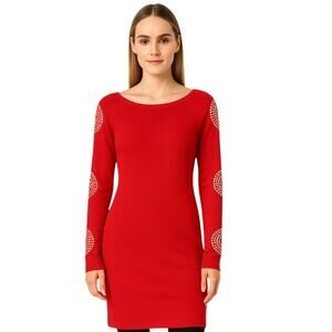 INC International Concepts Rhinestone Tunic Sweater in Red – NWT Size 1X